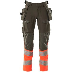 Mascot Accelerate Safe Broek met spijkerzakken 19131-711 - donkerantraciet/hi-vis rood