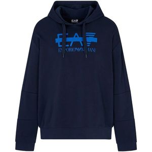 EA7 - Train Logo Serie - Sweatshirt - Marineblauw - Lange Mouwen - Casual