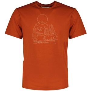 Icebreaker Merino 150 Tech Lite Iii Sunset Camp Short Sleeve T-shirt Oranje L Man