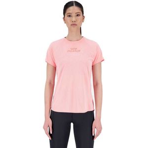 New Balance Printed Impact Short Sleeve T-shirt Roze XS Vrouw