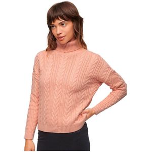 Superdry Drop Shoulder Cable Roll Neck Oranje XS Vrouw