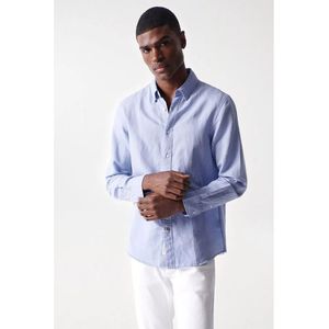 Salsa Jeans Cotton Linnen Regular Fit Overhemd Met Lange Mouwen