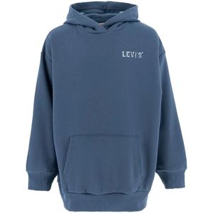 LEVI'S KIDS - Hoodie - Blauw - Molton - Met Kap - Ronde Hals - Lange Mouwen