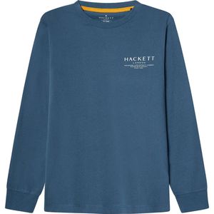Hackett Londonvoor jongens. HK5000005 Landschap T-shirt blauw (2años= 92cm), Casual, Katoen, Lange mouwen, kinderkleding