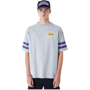 New Era Nba Arch Grphc Los Angeles Lakers Short Sleeve T-shirt Grijs S Man