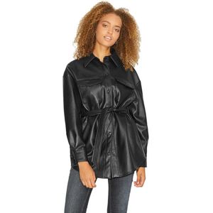 Jack & Jones Luna Overshirt Leather Jjxx Jacket Zwart XL Vrouw