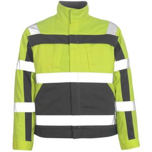 Werkjas - Fluorescerend - 65% Polyester/35% Katoen - Tweekleurig - Hoge Kraag