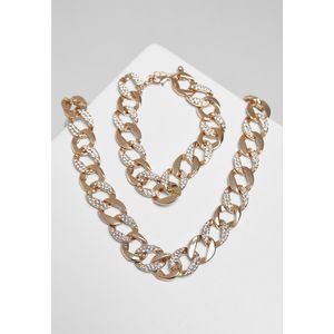 Urban Classics Necklace And Bracelet Set Basic Diamond Geel  Man