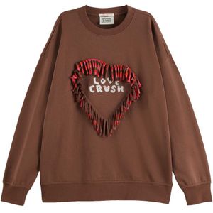 Scotch & Soda Fringed Heart Oversized Sweatshirt