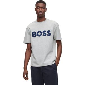 Boss Denim Logo Short Sleeve T-shirt Grijs M Man