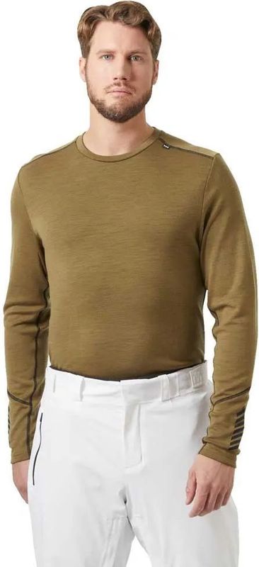Helly Hansen - Lifa Merino Midweight Crew - Heren - Bruin - 2-laags Constructie