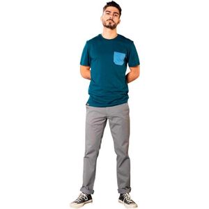Snap Climbing Monochrome Pocket Short Sleeve T-shirt Blauw M Man