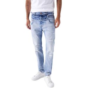 Salsa Jeans 21008113 Tapered Fit Low Waist Jeans Blauw 32 / 30 Man