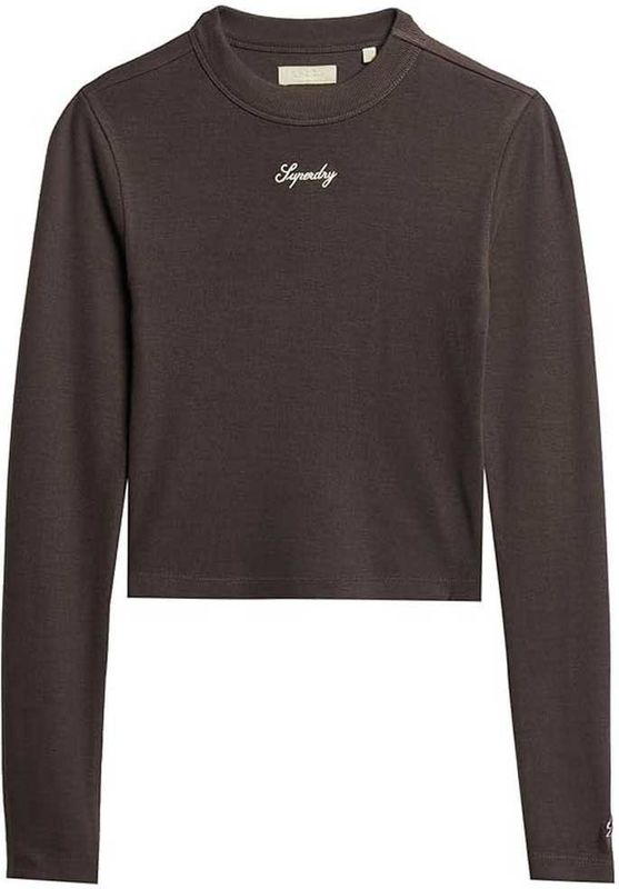 Superdry Rib Embroidered Fitted T-shirt Met Lange Mouwen