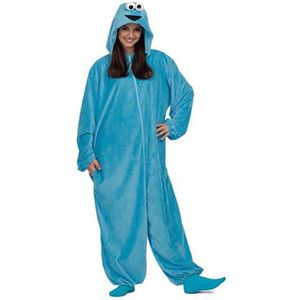 Viving Costumes Cookie Monster Pajamas Custom Blauw M-L