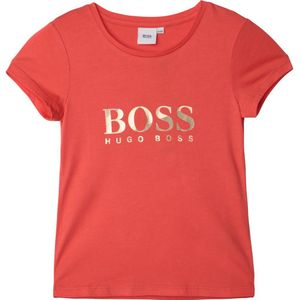 Boss T-shirt Short Sleeve T-shirt Oranje 4 Years Meisje
