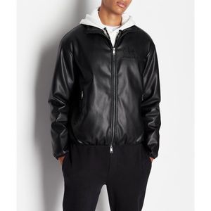 Armani Exchange 6rzb17_ze1cz Leather Jacket Zwart XL Man