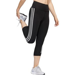 Adidas - Optime TrainIcons 3 Stripes - Leggings - Zwart - Driekwart Lengte