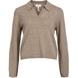 Object Thess V Neck Sweater Beige L Vrouw