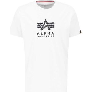 ALPHA INDUSTRIES - Grunge Logo T-shirt - Zwart - Katoen