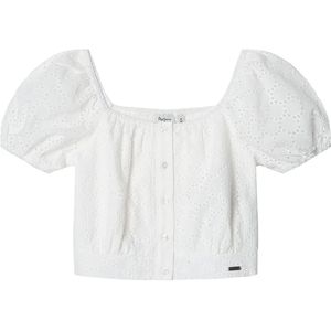 Pepe Jeans - PG301704 - Blouse - Wit - Katoen - Korte Mouwen