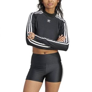 Adidas Originals 3 Stripes Cropped T-shirt Met Lange Mouwen