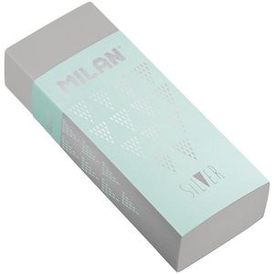 Milan Display Box 20 Nata® Erasers Silver Series (with Carton Sleeve And Wrapped) Transparant