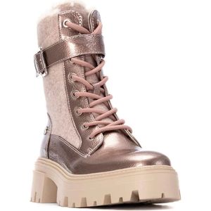 Xti - 14466901-NUDE - Enkellaarsjes - Beige - 3 tot 5 cm - Ritssluiting - Casual