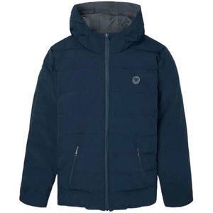 Silbonvoor mannen. 133661 Omkeerbare technische jas met navy capuchon (S), Casual, Polyester, Marineblauw