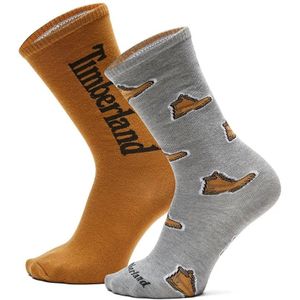 Timberland - Crew Sokken - Geel - Polyester/Katoen - 2 Paar Assorti