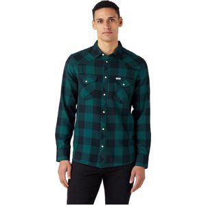 Wrangler Western Long Sleeve Shirt Groen L Man
