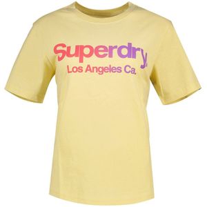 Superdry Tonal Rainbow Core Relaxed Short Sleeve T-shirt Geel S Vrouw