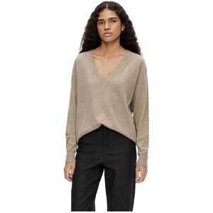 Object Thess V Neck Sweater Bruin M Vrouw