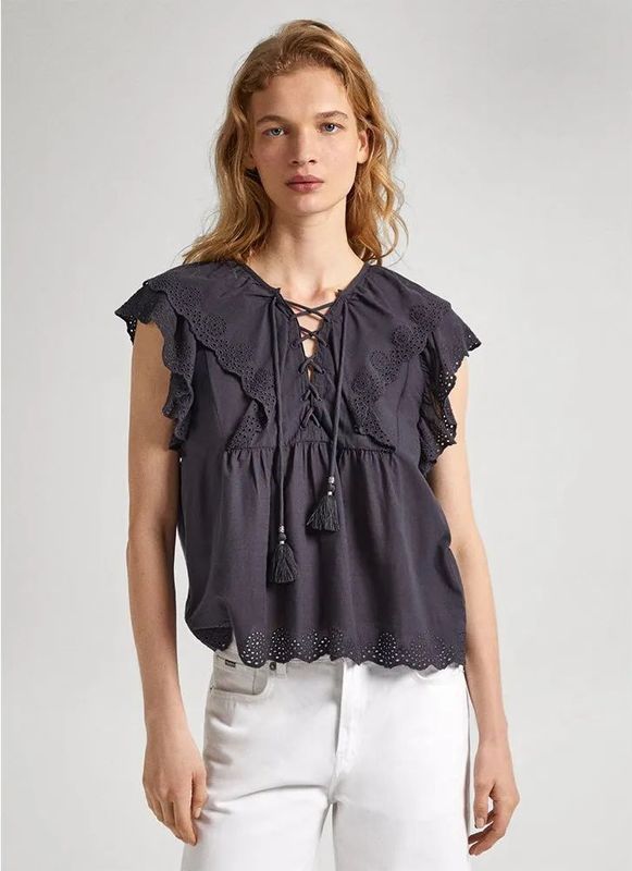 Pepe Jeans - Dorotea - Blouse - Katoen - Korte Mouwen