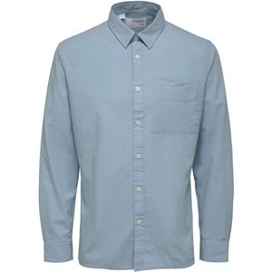 Selected - Regular Axel - Seersucker Overhemd - Wit - Lange Mouwen