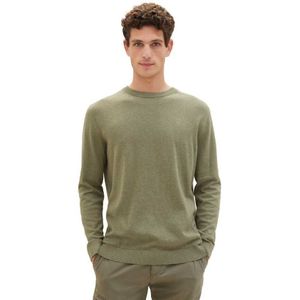 Tom Tailor 1039810 Basic Knit Crew Neck Sweater Groen M Man