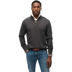 Superdry - Utility Logo Henley - Trui - Donker Antraciet