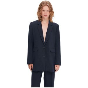 Selected - Rita Blazer - Blazer - Blauw - 49% Gerecycled Polyester, 42% Viscose, 9% Elastaan