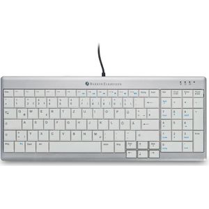 BakkerElkhuizen UltraBoard 960 Standard Compact toetsenbord Kantoor USB QWERTZ Zwitsers Zilver, Wit