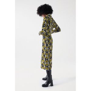 Salsa Jeans Retro Geometric Print Dress Zwart XL Vrouw