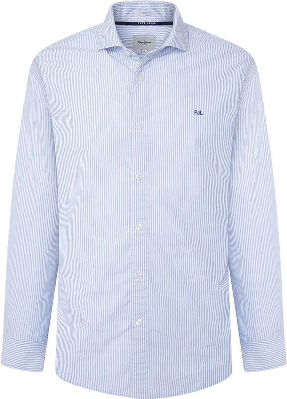 Pepe Jeans - PM308716 - Blauw Shirt - Katoen - Lange Mouwen - Casual