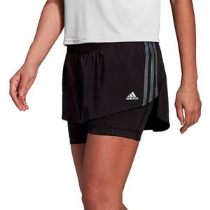 Adidas Run Icons 3 Stripes Shorts Zwart L Vrouw