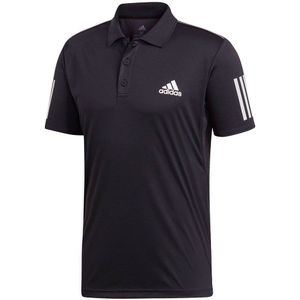 Adidas Club 3 Stripes Short Sleeve Polo Zwart S Man