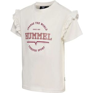 Hummel - Violet T-shirt - Groen - Biologisch Katoen - Ruches aan de Mouwen