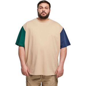 Urban Classics Organic Oversized Colorblock Short Sleeve T-shirt Beige 2XL Man
