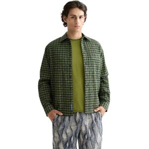 Scotch & Soda Crinkle Checked Overhemd Met Lange Mouwen