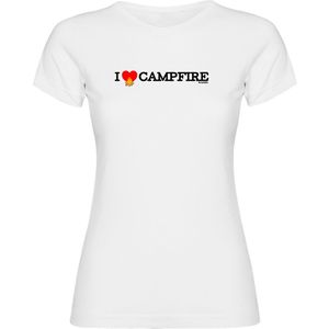 Kruskis I Love Campfire Short Sleeve T-shirt Wit L Vrouw