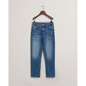 Gant Straight Cropped Fit Jeans Blauw 29 Vrouw