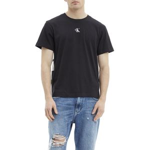Calvin Klein Jeans Stacked Colorblock Short Sleeve T-shirt Zwart XL Man