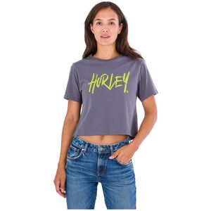 Hurley Oceancare Washed Cropped Short Sleeve T-shirt Paars L Vrouw